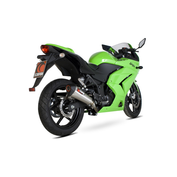 Scorpion Exhaust Kawasaki Ninja 250R 2008 - 2012 Serket Taper Slip-on Brushed Stainless Steel Sleeve